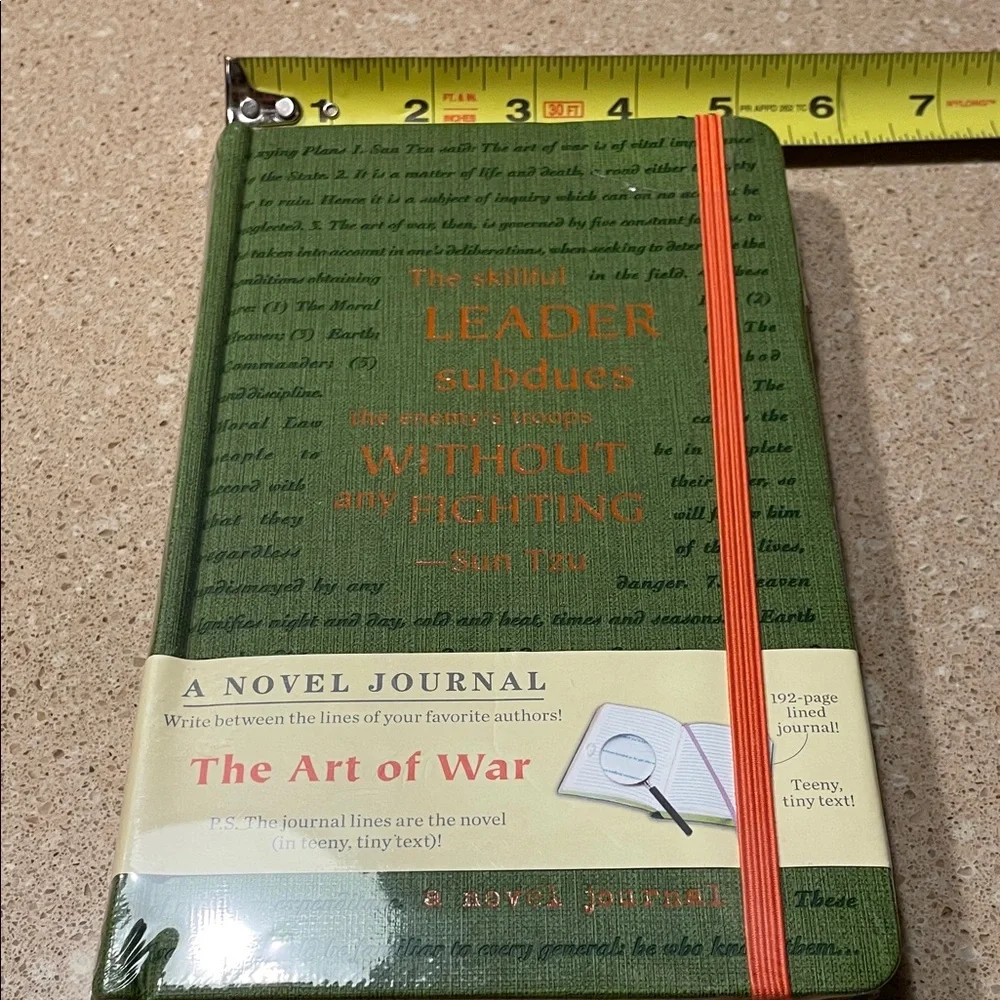 The Art of War by Sun Tzu-Novel Journal — Green Cover with Orange Elastic